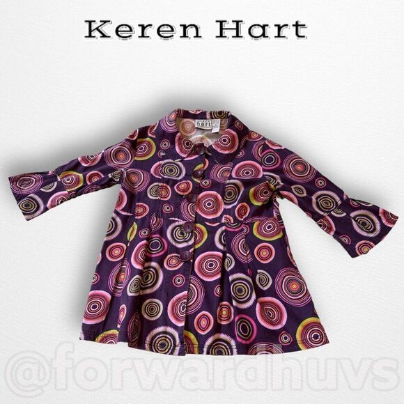Keren Hart Purple Flare Sleeve Hippy Jacket Size Small - Picture 5 of 12